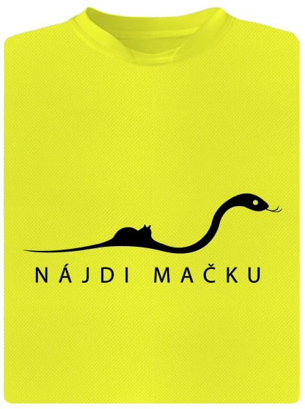 Nájdi mačku pánske športové tričko Neon Yellow