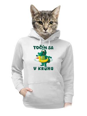 Točím sa v kruhu dámska mikina klokanka White