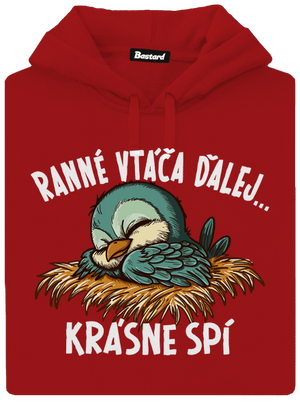 Ranné vtáča spí dámska mikina klokanka Red Mal