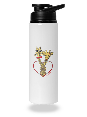 Žirafy vo zväzku flaša na vodu White