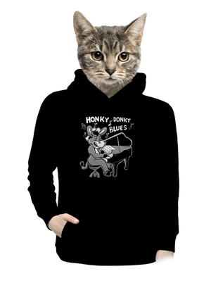 Honky donky blues dámska mikina klokanka Black