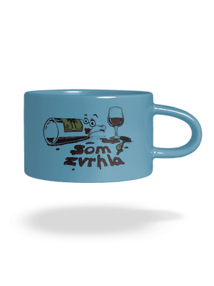 Zvrhlá hrnček makronka Blue Macaron