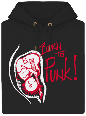 Born to punk unisex mikina premium Dark Black