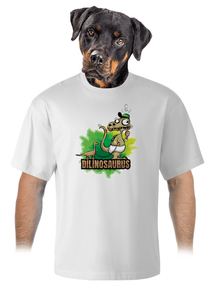 Dilinosaurus unisex tričko oversized White