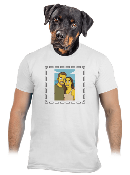 Simpsonovi z vlastnej fotky pánske tričko White