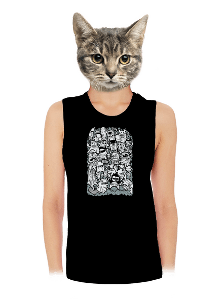 Doodle dámske tielko voľné Black
