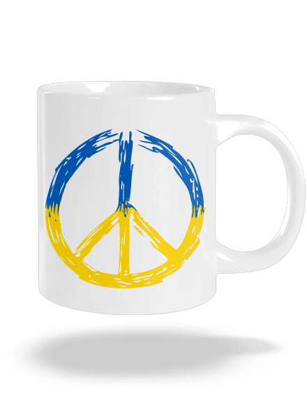 Ukrajina - Peace veľký hrnček White