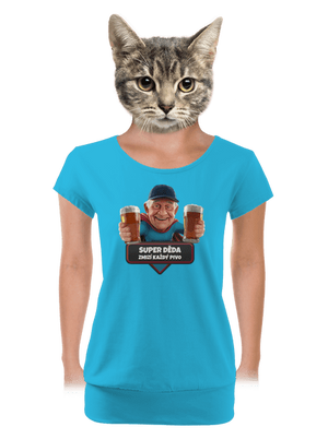 Super dedo dámske tričko s lemom Blue Atol