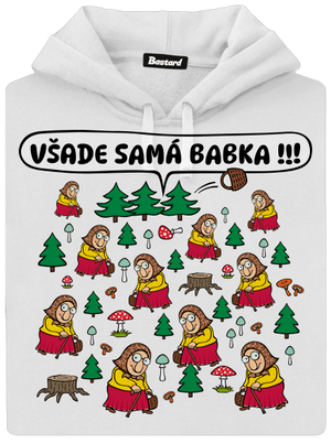 Všade samá babka dámska mikina klokanka White