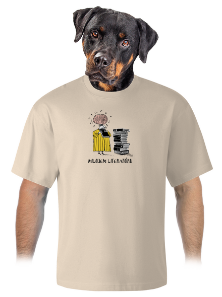 Milujem literatúru unisex tričko oversized Almond