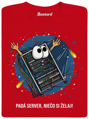 Padá server pánske tričko Red