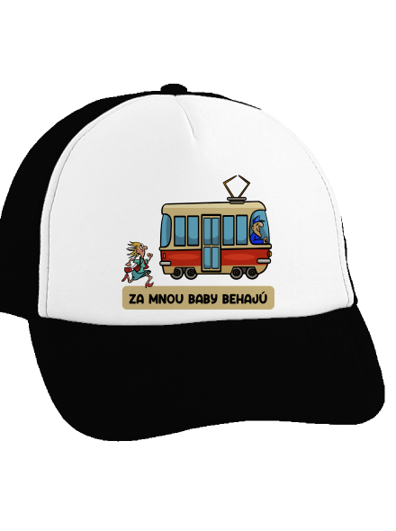 Za mnou baby behajú šiltovka truckerka Black cap