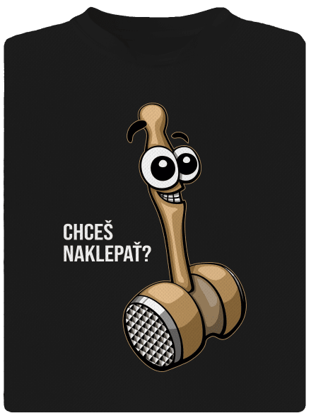 Chceš naklepať? pánske športové tričko Black