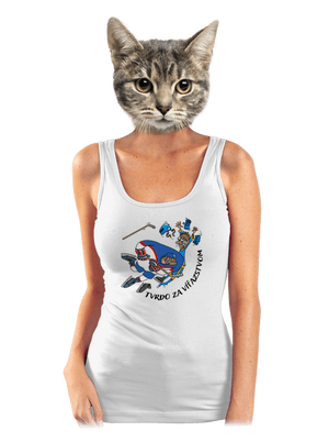 Tvrdo za víťazstvom dámske tielko klasické White