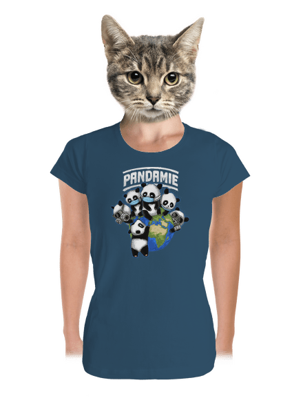 Pandamie dámske tričko prémium Petrol Blue
