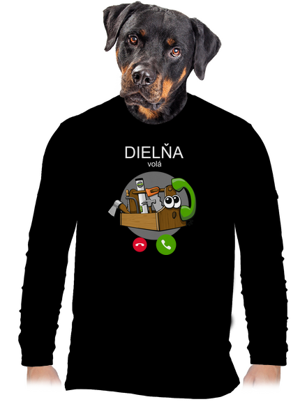 Dielňa volá pánske dlhý rukáv Black