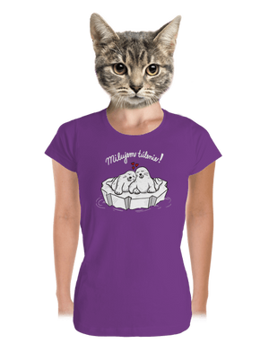 Milujem túlenie dámske tričko prémium Purple