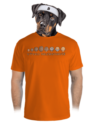 Vývoj nezastavíš pánske športové tričko Neon Orange