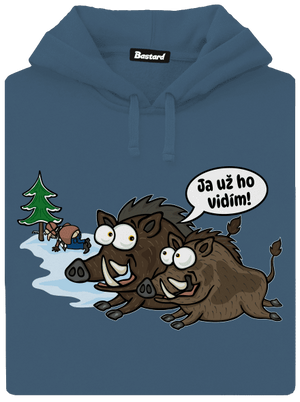 Ja už ho vidím dámska mikina klokanka Denim