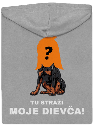 Tu strážim ja pánska mikina na zips Light Melange