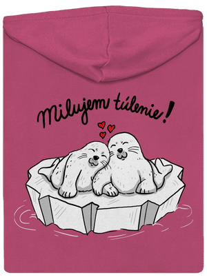 Milujem túlenie dámska mikina na zips Magenta