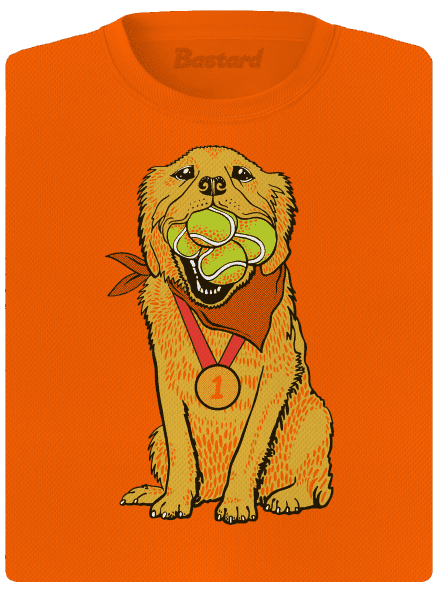 Zlatý retriever dámske športové tričko Neon Orange