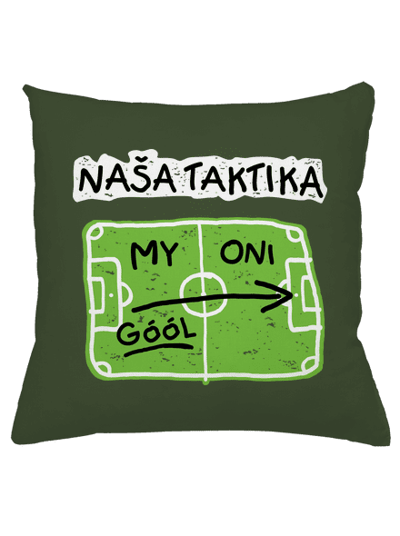 Naša futbalová taktika vankúš Olive Green