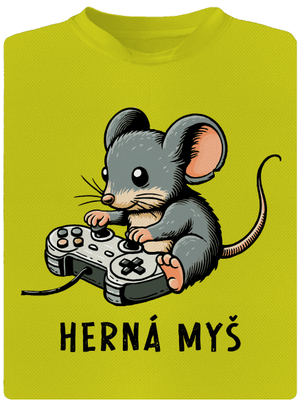 Herná myš detské športové tričko Neon Yellow