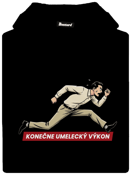 Umelecký výkon pánska mikina klokanka Black