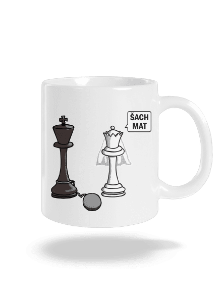 Šach mat klasický hrnček White