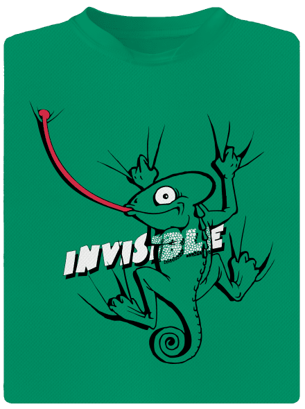 Invisible chameleon detské športové tričko Kelly Green Mal