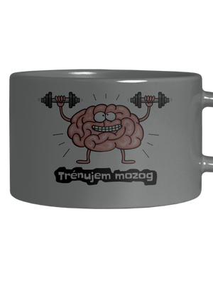 Trénujem mozog  hrnček makronka Grey Macaron