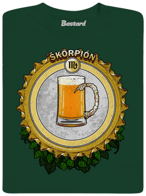 Pivný horoskop: Škorpión pánske tričko Bottle Green