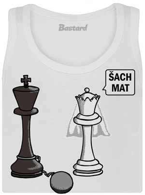 Šach mat dámske tielko klasické White
