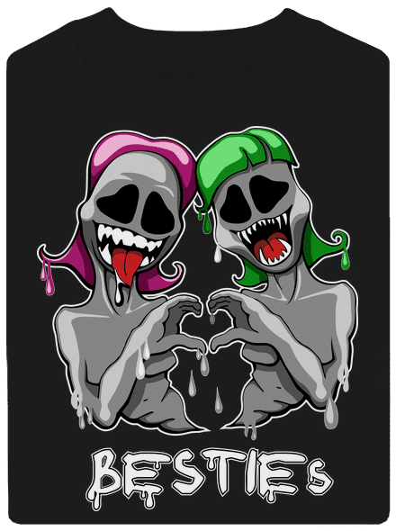 Besties unisex mikina bez kapucne Black