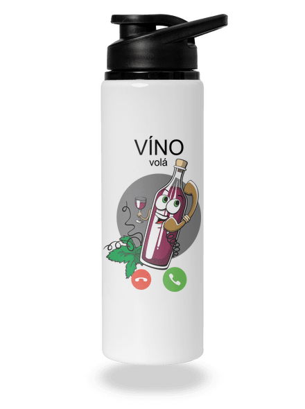 Červené víno volá flaša na vodu White