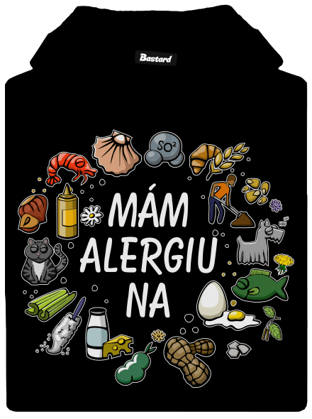 Mám alergiu na... + fix pánska mikina klokanka Black