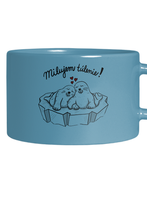 Milujem túlenie hrnček makronka Blue Macaron