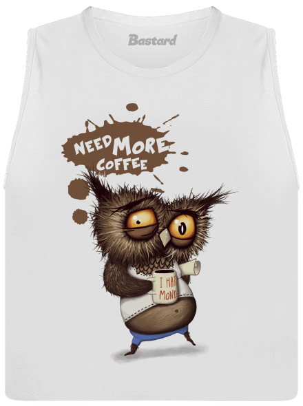 Need more coffee dámske tielko voľné White