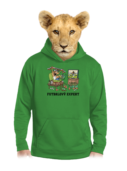 Futbalový expert detská mikina klokanka Kelly Green AWD