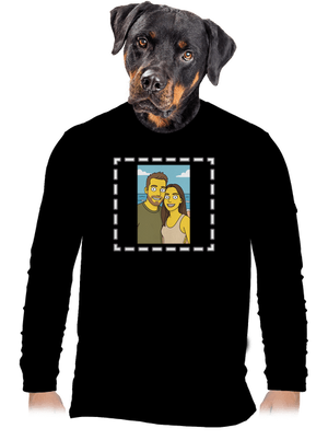Simpsonovi z vlastnej fotky pánske dlhý rukáv Black