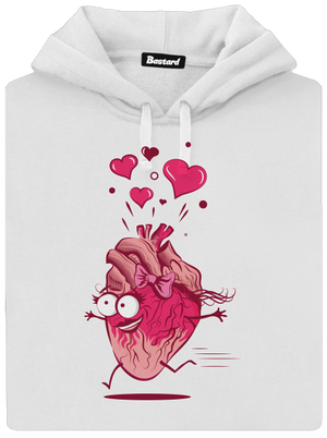 Zamilované srdiečka dámska mikina klokanka White