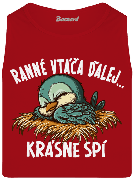 Ranné vtáča spí pánske tielko Red