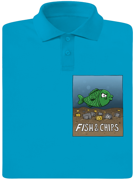 Fish and IT chips pánska polokošeľa Blue Atol