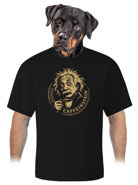 Caffeinstein unisex tričko oversized Black