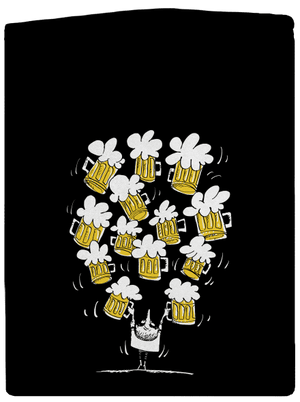 Šťastný pivár pánska mikina na zips Black