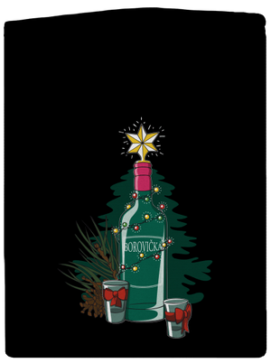 Vianočná borovička pánska mikina na zips Black