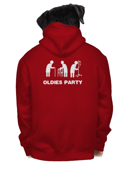 Oldies party pánska mikina na zips Red