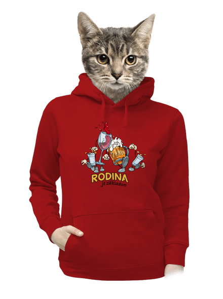 Rodina je základom dámska mikina klokanka Red Mal