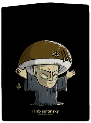 Hríb satanský pánska mikina na zips Black